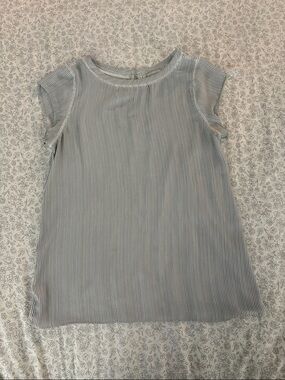 LOFT White Blouse with Thin Black Pinstripes